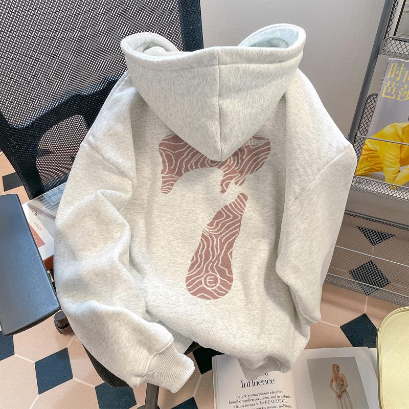 

Sweater Men s Hooded Printed High Street Country Autumn and Winter Fleece Thickened Heavy Women s Casual Versatile Jacket ins XXXL