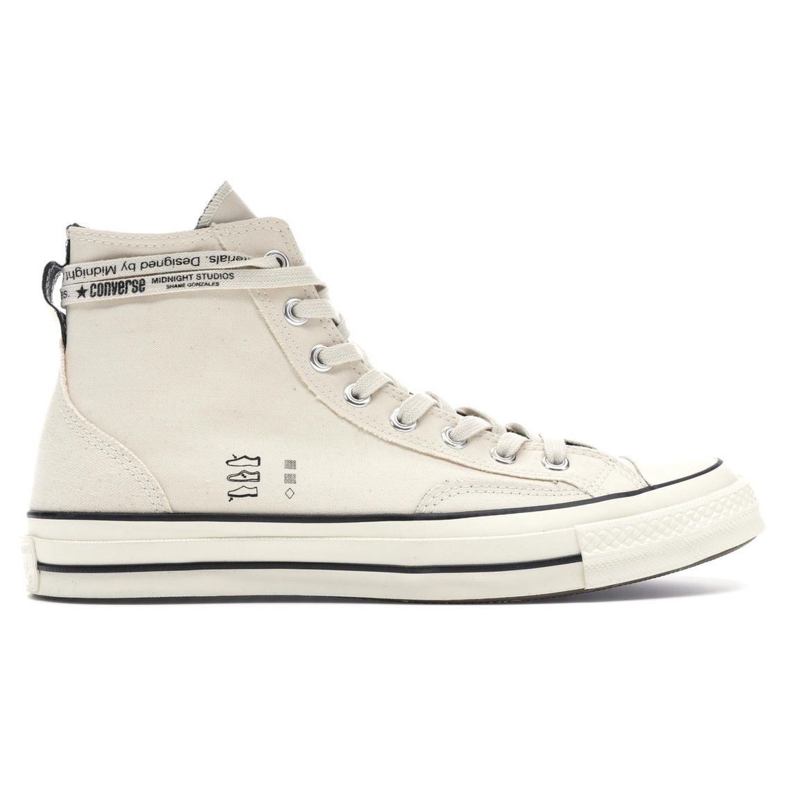 

Кремовые кроссовки унисекс Converse Midnight Studios x Chuck 70 Egret Black 162123C