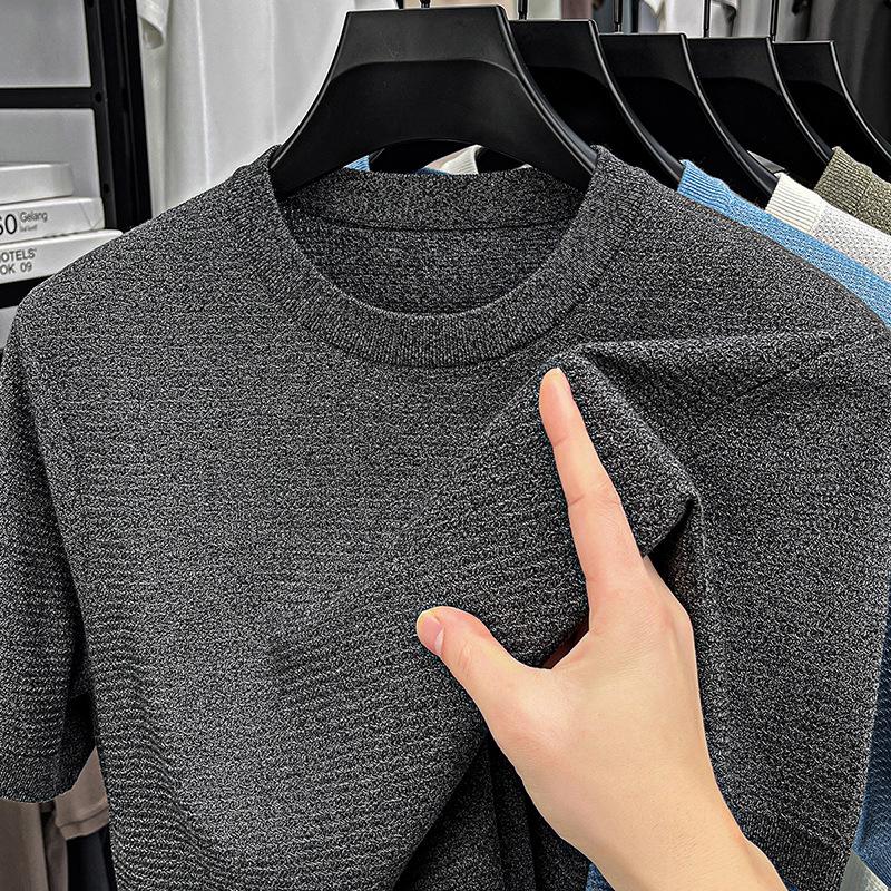 

Men s Round Neck 100% Lyocell Breathable Anti-Pilling Knit Short Sleeve T-Shirt M/165 [45-60kg]