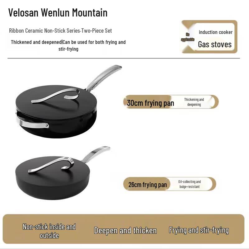 Velosan Freedom Ribbon Series 30cm Titanium Non-stick Wok Frying Pan