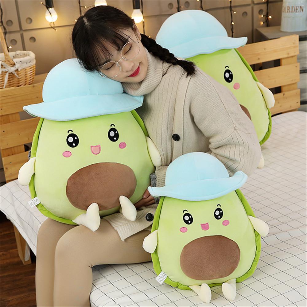 Avocado Wear Hat Plush Toy Cartoon Stuffed Doll Bedroom Decoration Kids Gift