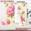 2D FLAT PRINTING 2pcs Curtains (Without Rod) Floral Pink Roses Pattern April Fools is Day Festival Creative Curtains Machine