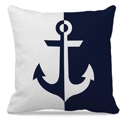 Nautical Anchor Sailboat Double-Sided Printed Pillow Cover Short Plush Suitable Living Rooms Bedrooms Sofas Throw Cushion Cover