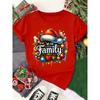 Damen T-Shirt mit kurzen Ärmeln, Rundhalsausschnitt und Familienaufdruck für Frühling und Sommer