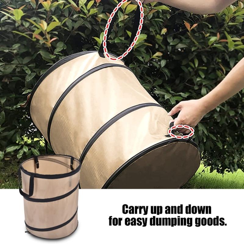 37.8L Collapsible Leaf Trash Can Reinforced Steel Spring Oxford Cloth Collapsible Container Small Size