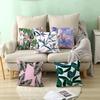 Ins Small Fresh Plant Car Sofa Pillow Cushion Cover Office Printed Lumbar Cushion Home Supplies