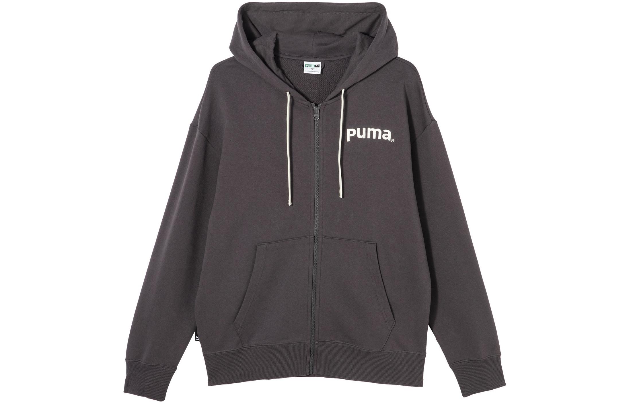 PUMA TEAM FZ HOODIE TR Sweatshirt Unisex Charcoal Black 629953-97 L