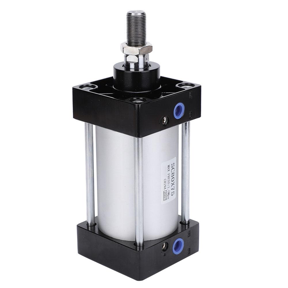 Cilindro Pneumático Fino Componentes Pneumáticos Liga de Alumínio Curso 75mm SC80 x 75