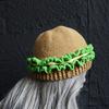 Creative Hamburger Pullover Cap Warm Funny Hamburger Beanie Knitted Hamburger Hat  Cycling