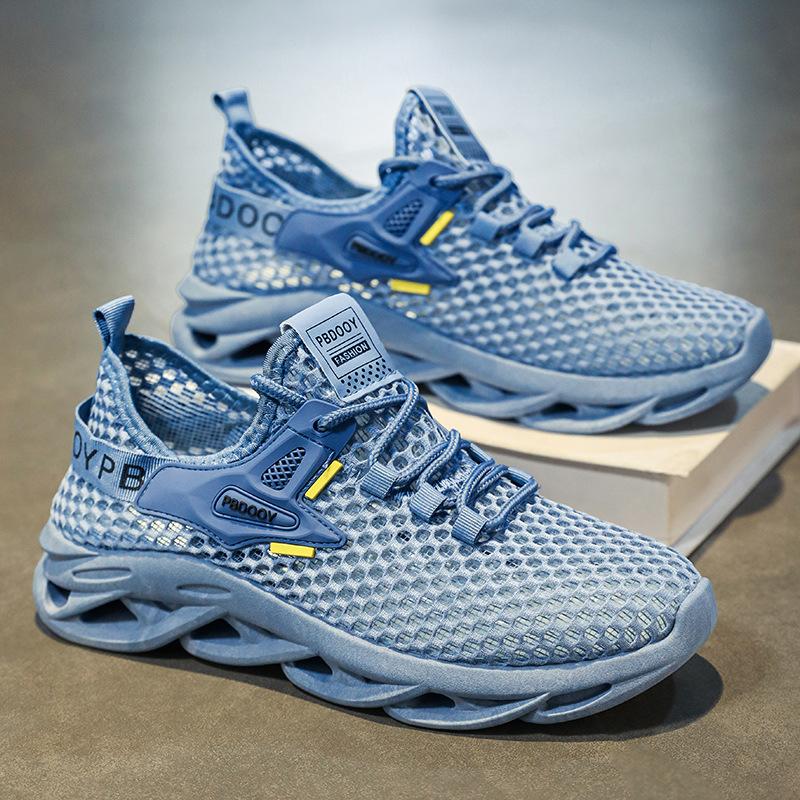 Summer men's shoes new breathable hollow mesh shoes men's sports shoes trendy versatile thick-soled casual coconut shoes men