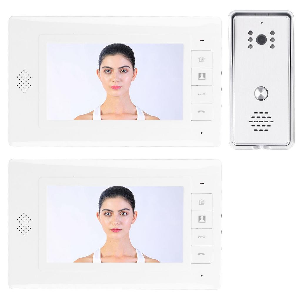 2 Units Video Intercom System 2 Way Talk Night Vision Wide Angle Waterproof Wired Video Doorbell