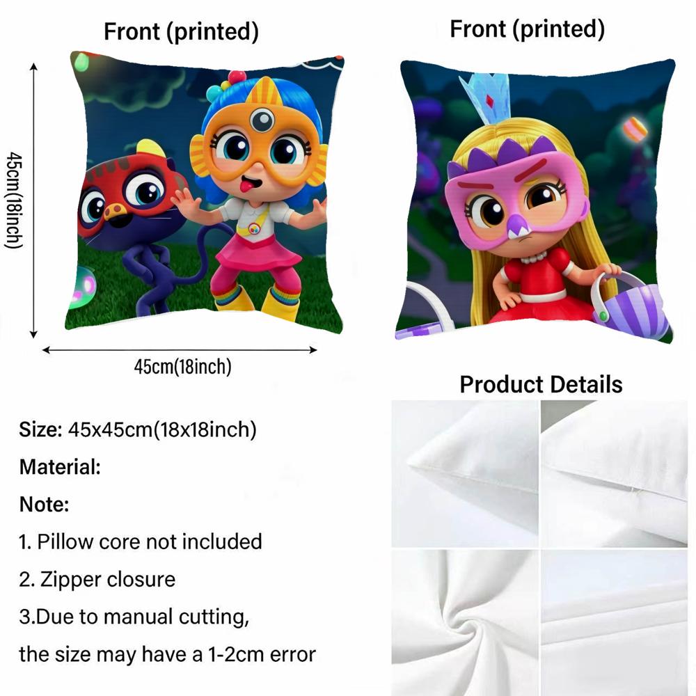T-True And The Rainbow Kingdom Cushion Cover Fabric Soft Furnishing,Pillowcase, Cushion Cover, Sofa Pillow, Home Decoration