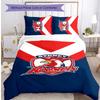 Sydney Roosters Printed 3PCS Bedding Set Soft Breathable Duvet Cover Pillowcases Set Washable Bedroom Decor Home Gift