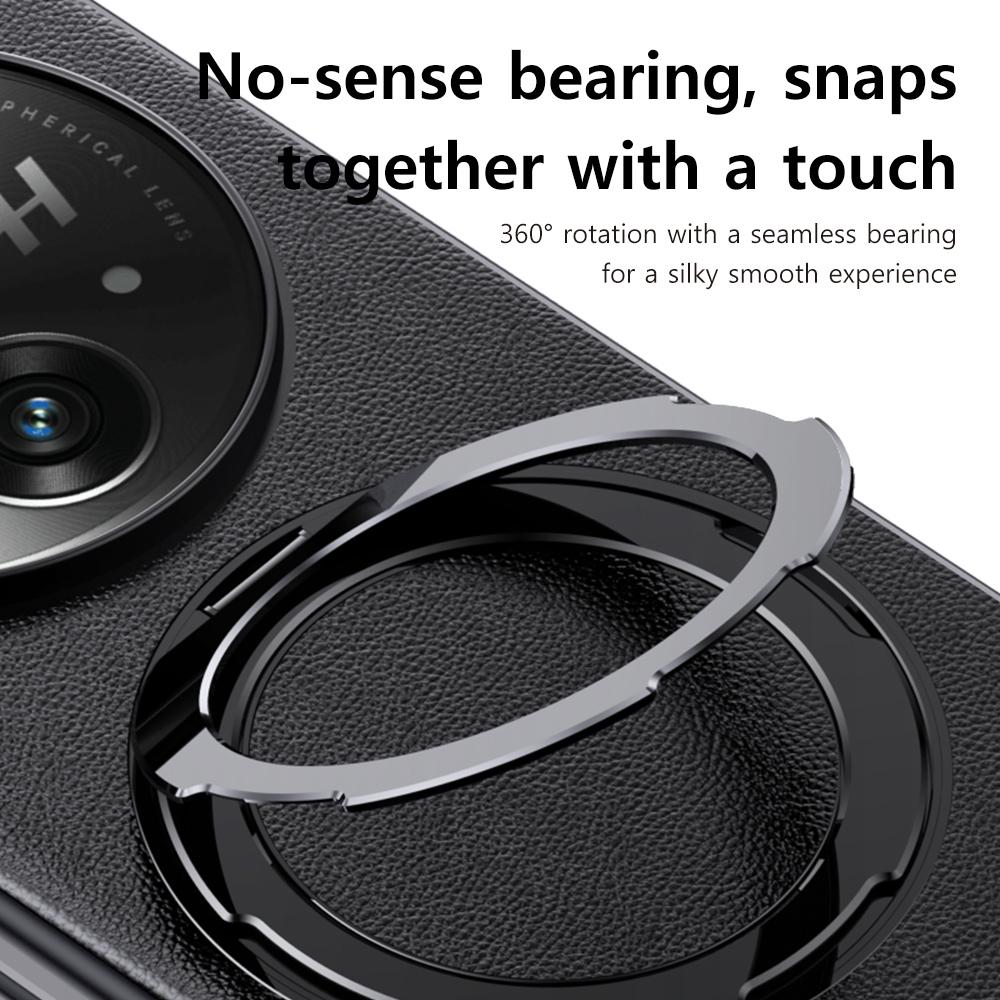 LANGSIDI Pouzdro na telefon z pravé kůže pro Oneplus Open 360° otočný stojánek prsten magnetický držák kryt pro OPPO Find N3