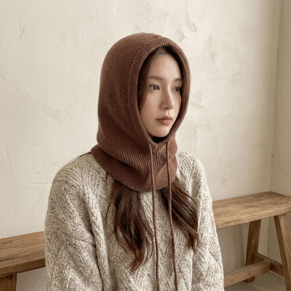 Keep Warm Knitted Hooded Cap Thermal Windproof Beanie Cap Winter Ear Protection Cap Outdoor