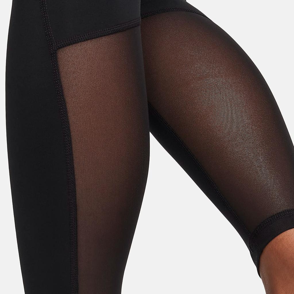 Nike Pro 365 Letter Print Pocket Design Mid Rise Leggings Women Leggings Black FB5033-011