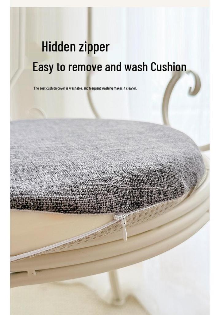 Japanese Zen Linen Round Tatami Floor Cushion for Meditation and Bay Window.