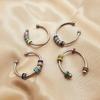 Elegant Rings Bead Fidgety Rings Colorful Bead Spinner Rings Stainless Steel Rings Open Adjustable Jewelry for Women