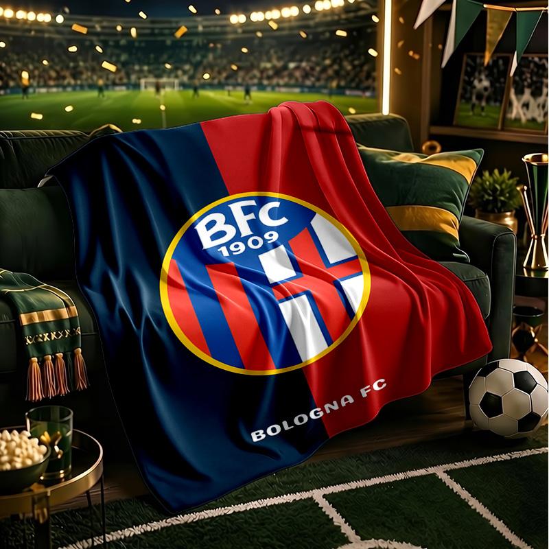 Football Bologna Blanket Lightweight Ideal Bedding Blanket Perfect for Travel, Camping, Living Rooms, Offices, Sofas, Fan Christmas Gift