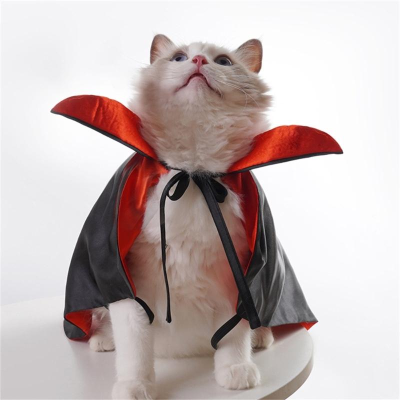 Festival Pet Cloak Breathable Easy Wear Solution Halloween Theme Party Accessory Outfit for Small Dog Cats Holiday Wear