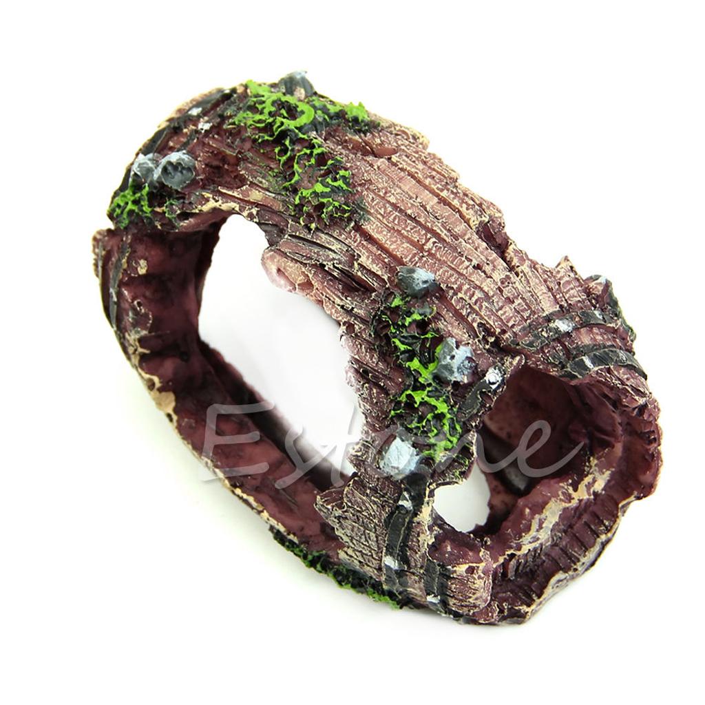 Aquarium Decoration Resin Broken Barrel Fish for Tank Ornament Vivid Details Betta Accessories Aquatic Caves Fish Hideou