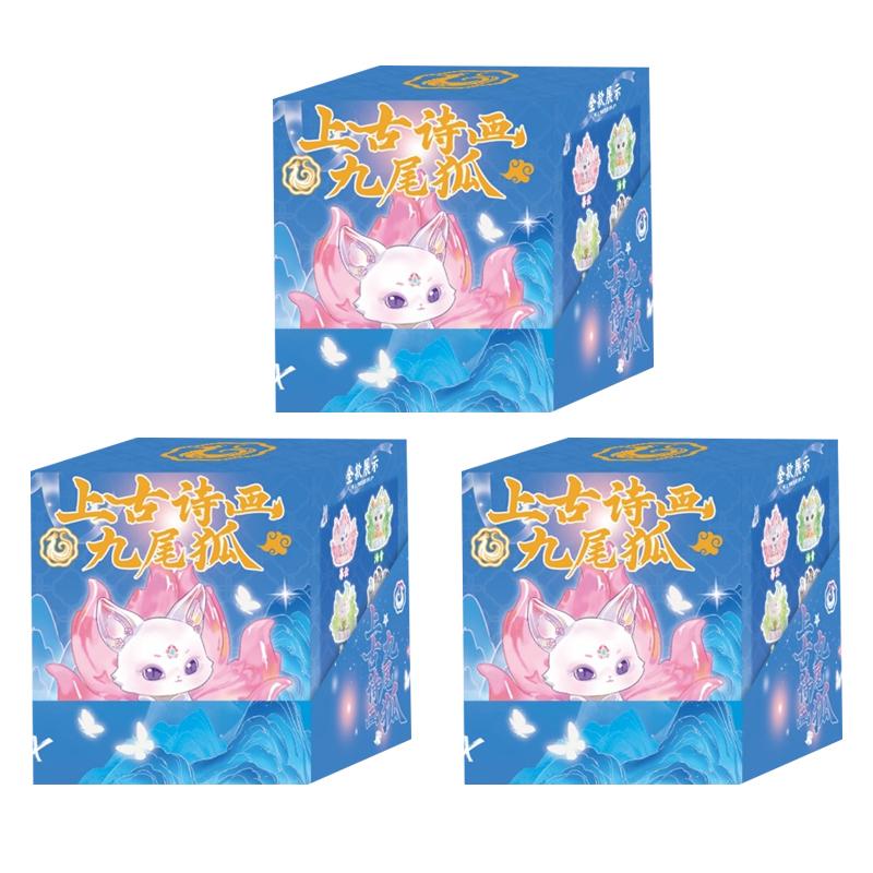 Nouă Vulpi cu Nouă Cozi Seria Antichității Poesie și Pictură Cutie Oarbă Jucărie Rafinată Ornamente pentru Birou Cutie Misterioasă Cadou Surpriză