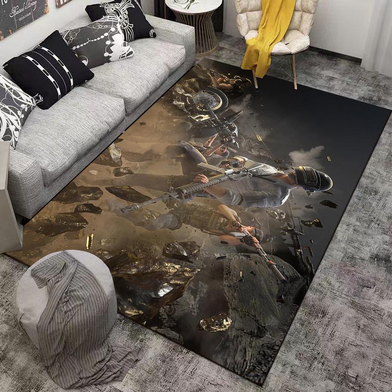 Battle-themed rug, vividly reflecting the passion of gamers Suitable for use as an anti-slip game mat for living room and bedroom sofas