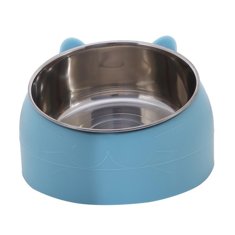 Practical Cat Bowls Non-slip Base Pets Puppy Cats Food Drink Water Feeder Neck Protection Dish Pet Bowl 200ml 15 Degrees Tilted