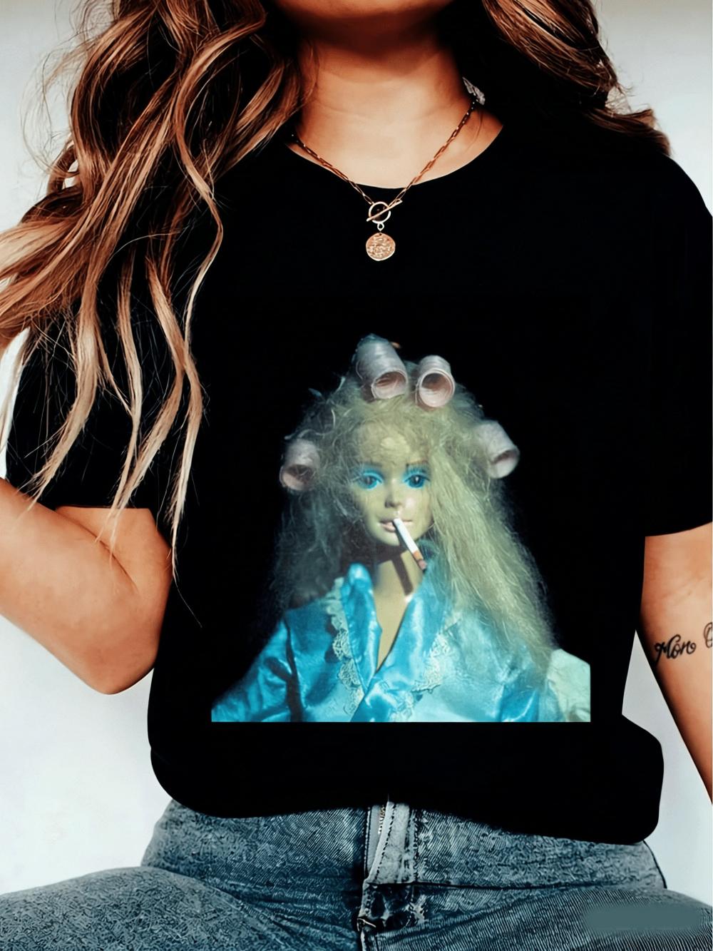 

Meme Tshirt with A Broken Doll Face Fashionable Top Quirky Shirt and A Fun Unique Doll Design S
