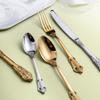 J Stainless Steel Retro Relief Tableware Western Knife Fork and Spoon Set European Steak Knife Fork Meal Spoon Dessert Spoon and Fork