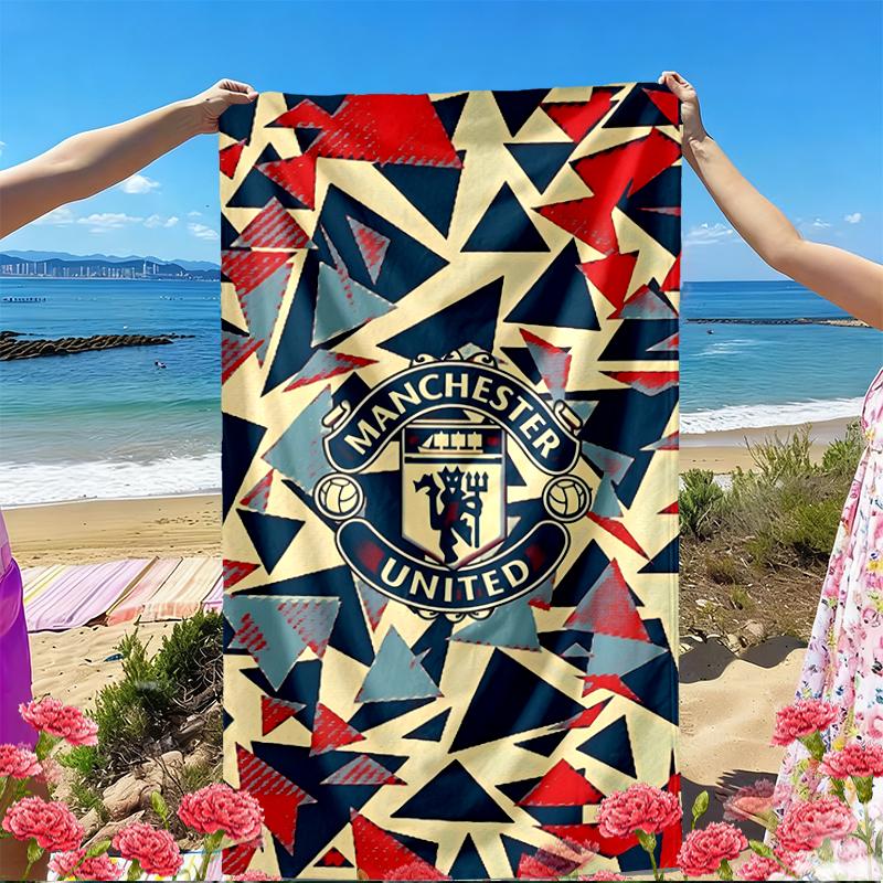 Football United F.C Print Beach Towel, Versatile Lightweight Absorbent Beach Towel for Pool Surf Yoga Bathroom, Perfect Birthday Holiday Gift