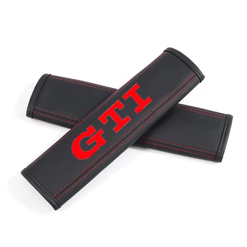 WGLRK1 2pcs Car Seat Belt cover Shoulder Pads with Embroidered Heart Design - Soft Cool Comfort Covers for Volkswagen VW GTI Emblem