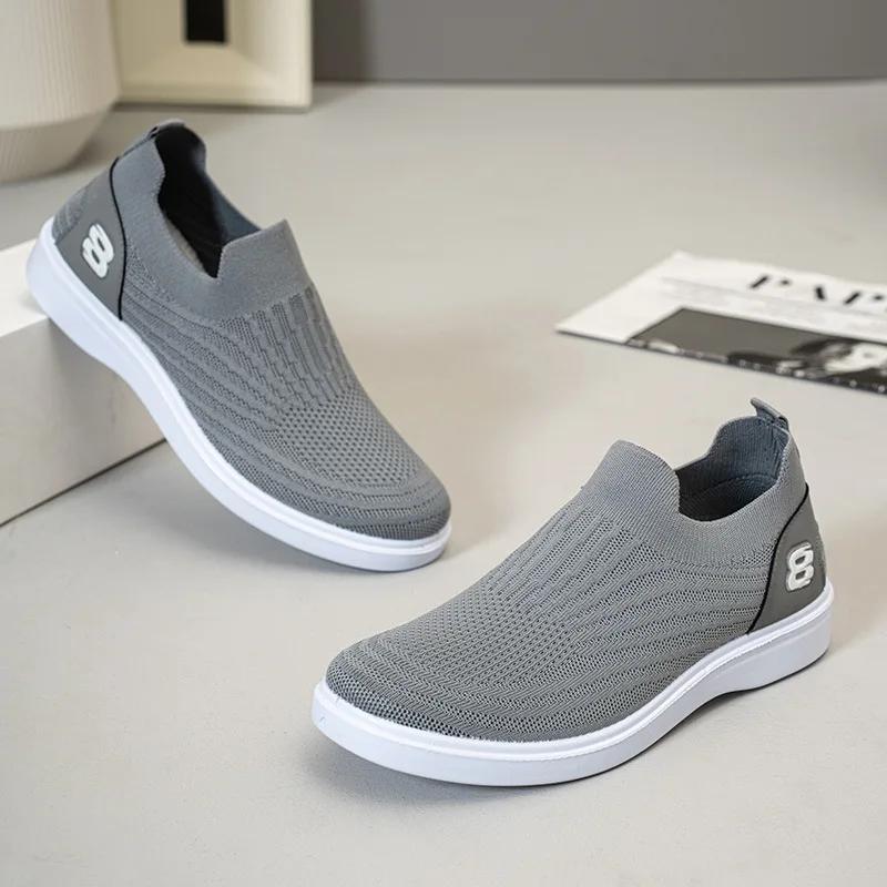 Fashion Summer New Men's Shoes Mesh Flat Bottomed Loafers Casual Board Shoes Casual Men's Cheap Shoes Clearance Free Shipping