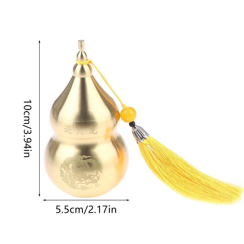 Brass Gourd Feng Shui Ornament With Tassel Feng Shui Decorative Collectible For Prosperity And Longevity Home Office Desk Decor