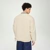 Comfortable Water-Resistant Baseball Collar Zip Pocket Fleece Sweatshirt Unisex Sweatshirt Beige LUT007256202051A03034