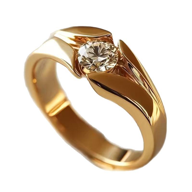 2026 New Trendy Wedding Rings for Women Gold Color Luxury Solitaire Cubic Zirconia Female Rings Modern Fashion Jewelry