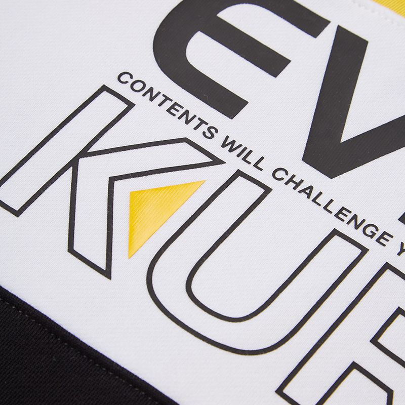 Evisukuro AW20 Seagull Logo Color Block Half Zip Sweatshirt Men sweatshirt Yellow Black 2EAGNM0SW365FF