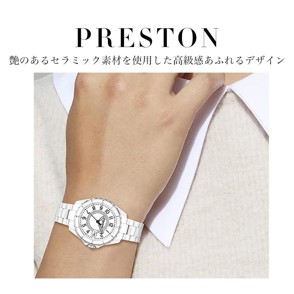 Orologio Preston Quadrante Bianco Cinturino in Ceramica 14503462 [Coach][Importazione Autorizzata] da Donna