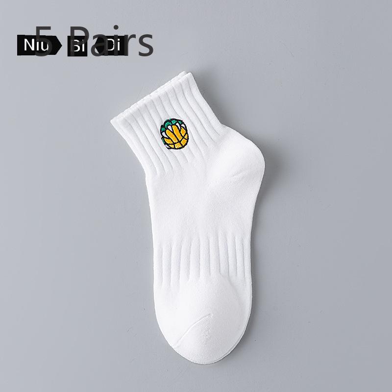 5 Pairs of Boys Summer Thin Deodorizing Cotton Sports Tube Socks