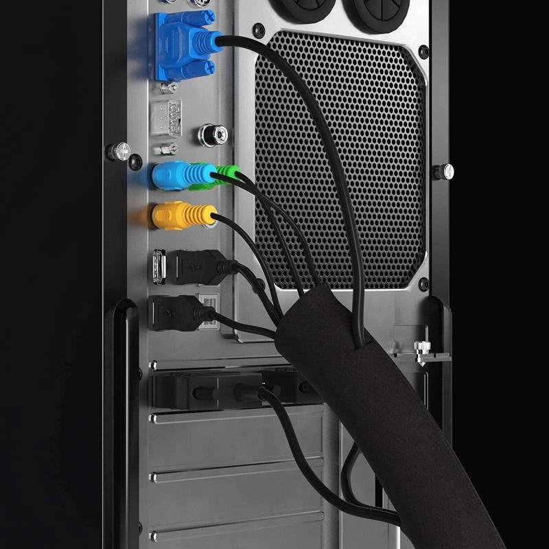 Zipper Cable Sleeve Flexible Wire Cable Management Cable Wire Protector Computer Cable Organizer PC Cable Management Cover
