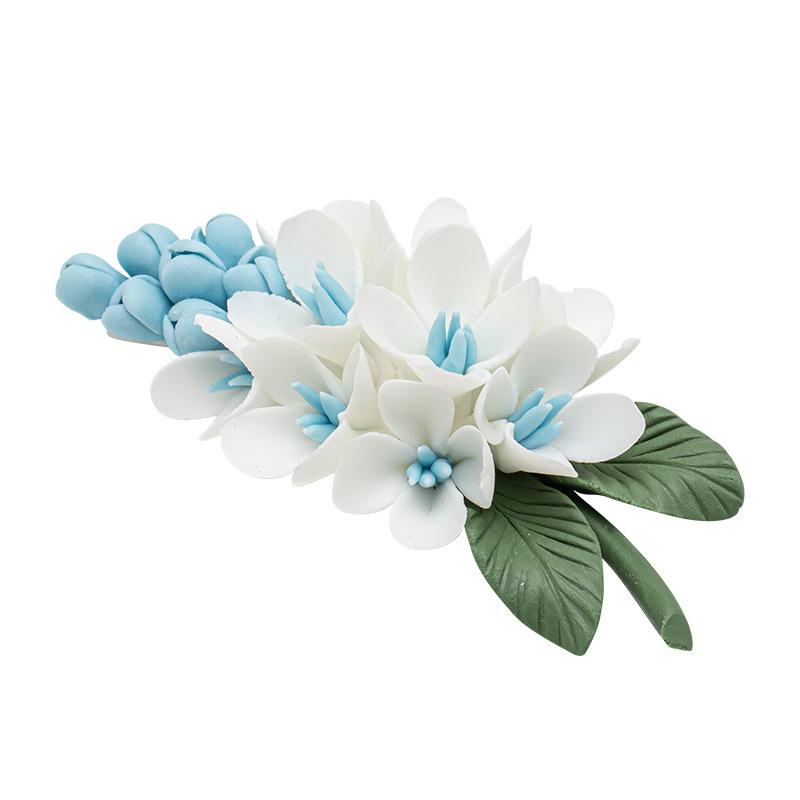 Handmade Ceramic Magnolia Incense Holder - Porcelain Flower Tea Stand Decor