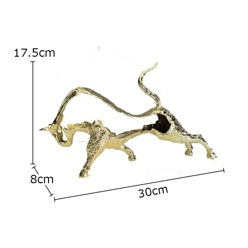

Gold Plated Bull Alloy Crafts Ornaments Living Room Decoration Furnishings Creative Crystal Decorative Bull Artwork Statue