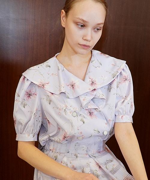 Demi Gnimonic Sailor Frill Flower Purple Blouse_Sailor Frill Pp Bl Purple/Free