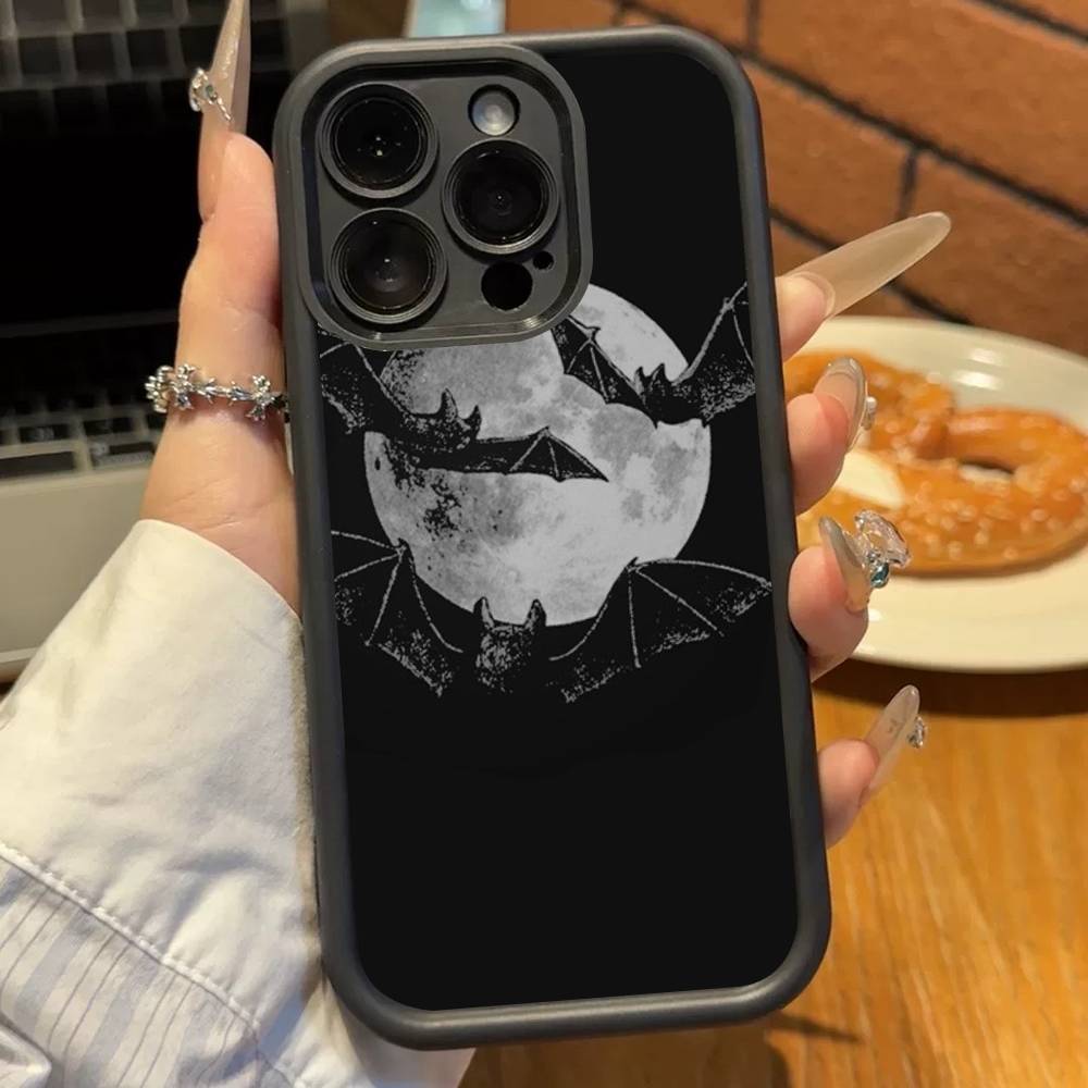 Gothik Vampir Fledermaus Gotisch Silikon Handyhülle Für iPhone 17 Air 17 16 15 14 13 12 11 Plus Pro Max Stoßfest Weiche Hülle