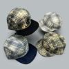Cappellino da baseball a quadri per primavera e autunno, con lettere, tinta unita, da uomo e da donna, parasole, visiera piatta, abbinamento colori, cappellino da strada