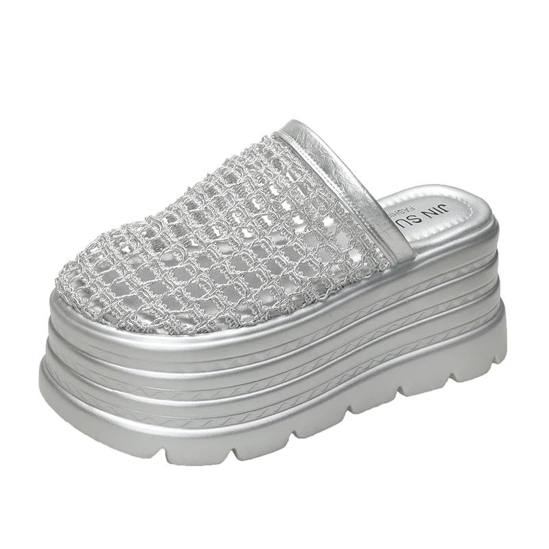 

8СМ Женские Высокие Каблуки Летние Женские Дышащие Платформенные Шлепанцы Массивные Кроссовки Клиновидные Сандалии Шлепанцы Обувь Zandalias De Mujer 39