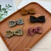 Gentle Atmosphere Houndstooth Bow Hair Clip - Plush Cotton Accessory for Hats, Shoes, and Trimmings