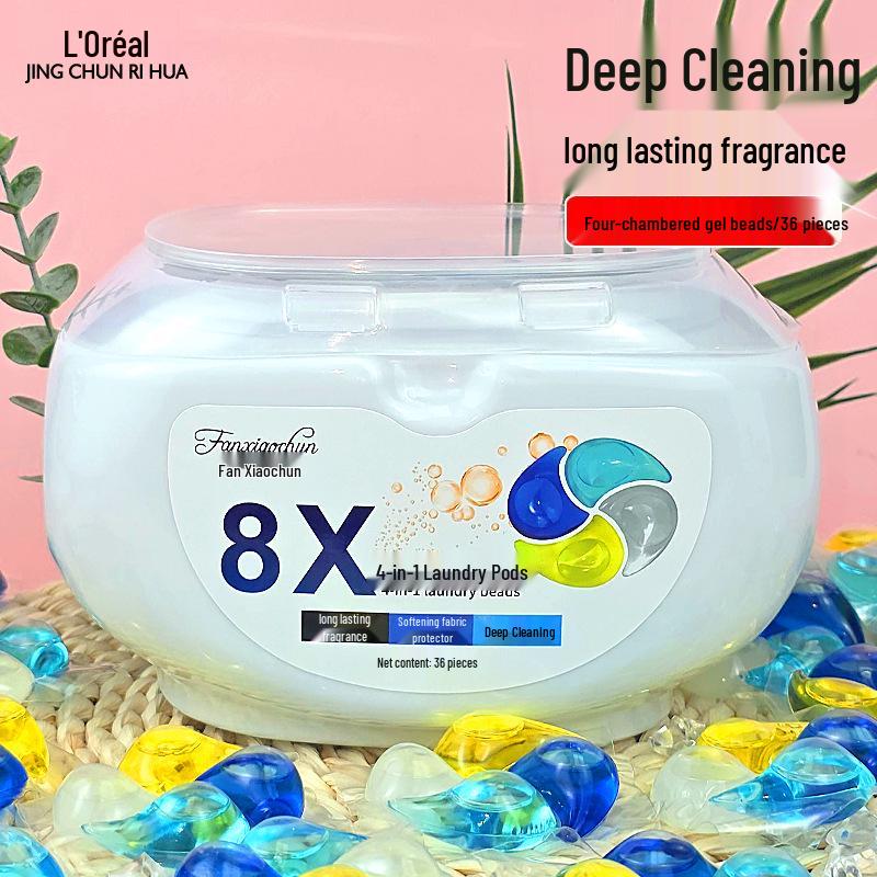 36 Kapsułek do Prania Czterokomorowych: Koraliki zapachowe, Pielęgnacja dłoni, Usuwanie plam, Długotrwały zapach, Koraliki do prania 4 w 1.