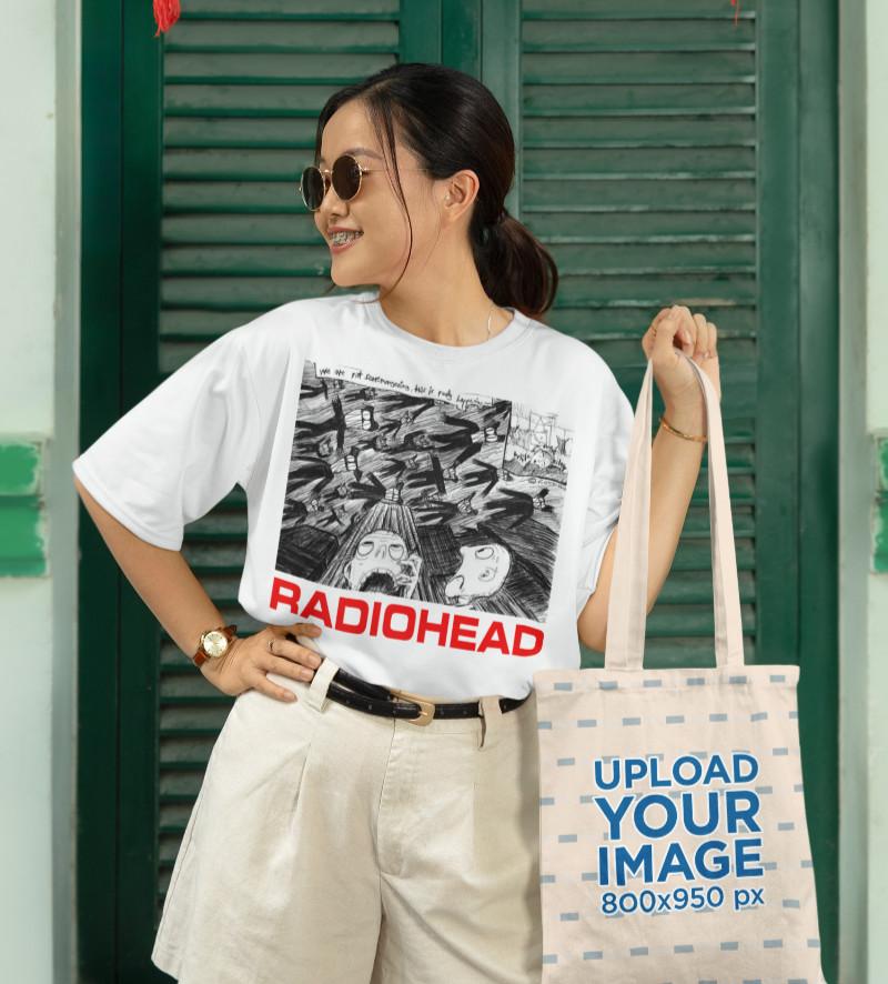 RADIOHEAD Retro Musik Band Konzert Damen Baumwolle Shirt  Oversize