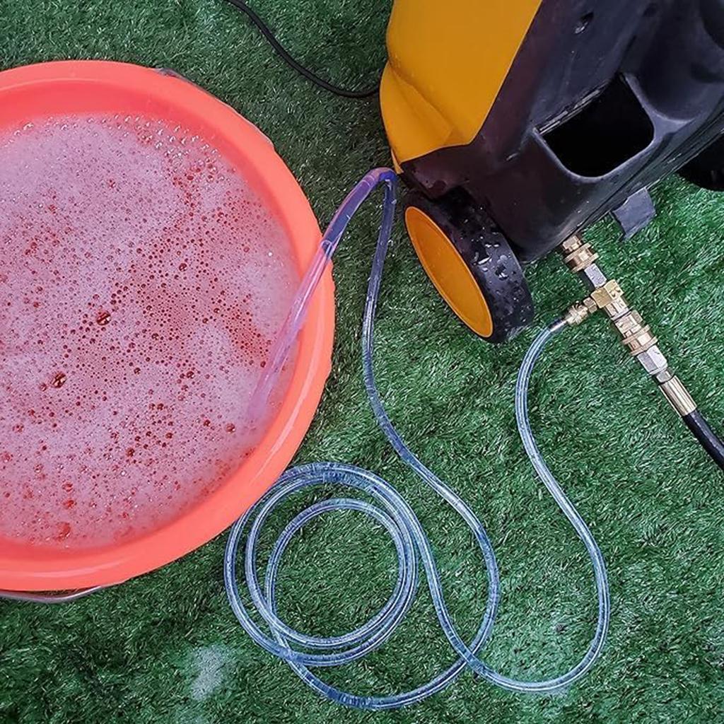 Chemical Injector Kits for Pressure Washer Soap Dispenser 3/8In Connectors Soap Injector with Siphon Hose & Soap Nozzle